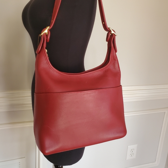Coach Bags Vintage Coach Red Leather Shoulder Bag Poshmark